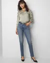 White House Black Market High-rise Sculpt Full Straight Jeans In Nova Medium Wash Denim