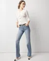 White House Black Market High-rise Slit Hem Bootcut Jeans In Antique Medium Wash Denim