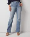 White House Black Market High-rise Slit Hem Bootcut Jeans In Antique Medium Wash Denim