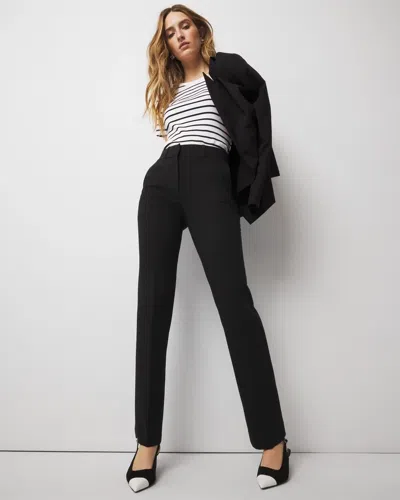 White House Black Market High-rise Straight Pants In Black