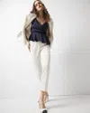 White House Black Market High-rise Straight Pinstripe Pants In Chalk/black Pinstripe