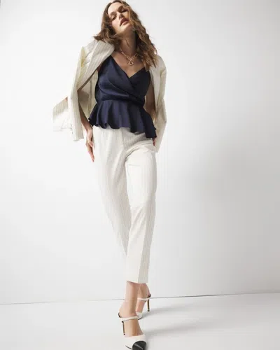 White House Black Market High-rise Straight Pinstripe Pants In Chalk/black Pinstripe