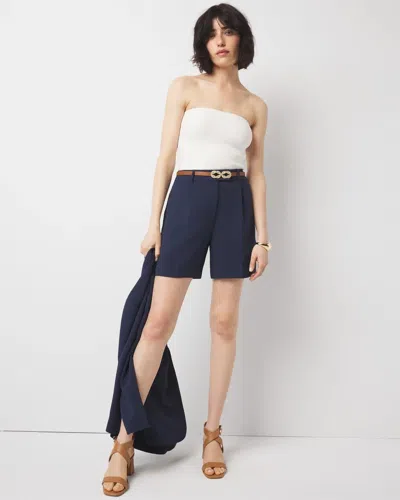 White House Black Market High-rise Tailored Shorts In Admiral Blue