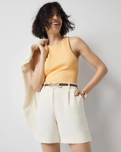 White House Black Market High-rise Tailored Shorts In Antique White