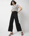 White House Black Market High-rise Wide Leg Cropped Jeans In Everlasting Black
