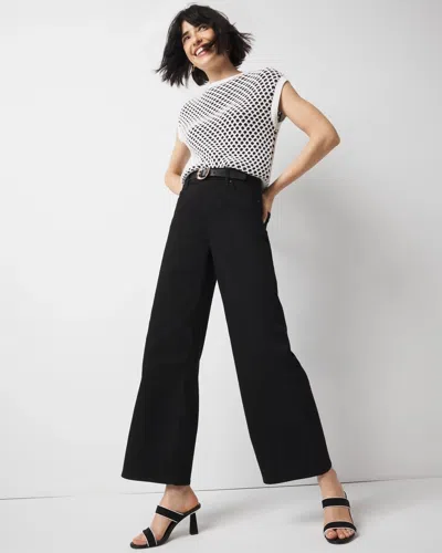 White House Black Market High-rise Wide Leg Cropped Jeans In Everlasting Black