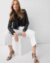 White House Black Market High-rise Wide Leg Cropped Jeans In White