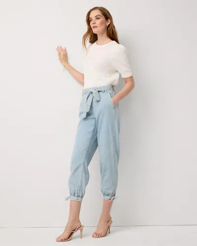 White House Black Market High-rise Tapered Ankle Featherweight Jeans In Blue