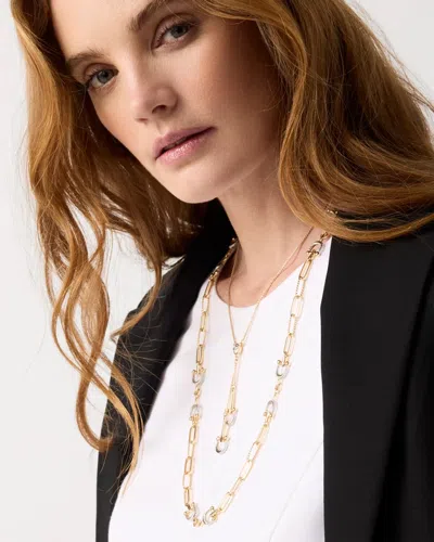 White House Black Market Horsebit Convertible Necklace |  In Gold