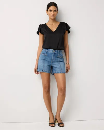 White House Black Market Horsebit Detail High-rise Denim Jean Shorts In Pink