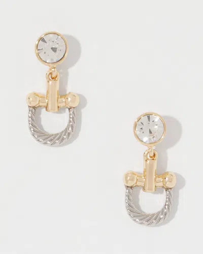 White House Black Market Horsebit Drop Earrings |  In Multi
