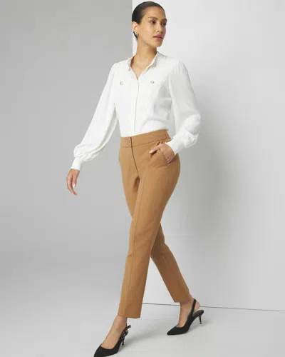 White House Black Market Jolie High-rise Straight Woven Pants In Toasted Coconut
