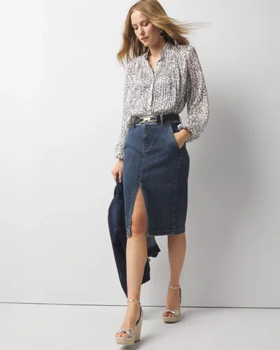 White House Black Market Knee-length Denim Pencil Skirt In Provence Authentic
