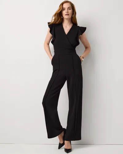 White House Black Market Knit Crepe Jumpsuit In Black