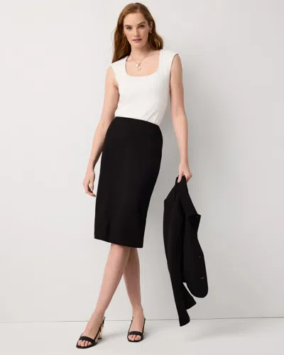 White House Black Market Knit Crepe Pencil Skirt In Black