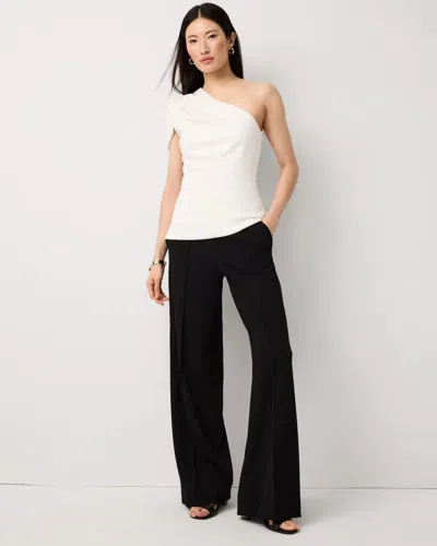 White House Black Market Knit Crepe Pull-on Wide Leg Pants In Black