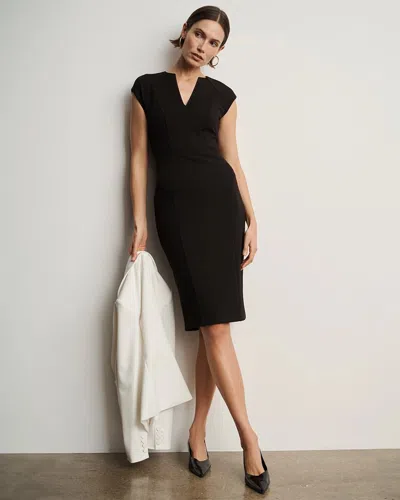 White House Black Market Knit Crepe Sheath Dress In Black