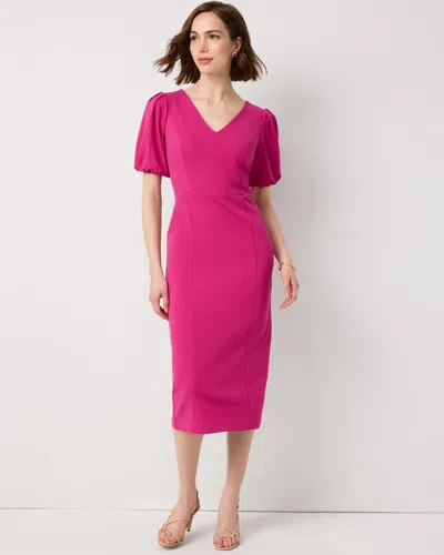 White House Black Market Knit Crepe Sheath Midi Dress In Pink