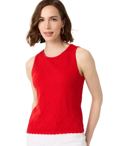 White House Black Market Knit Crewneck Tank Top In Red