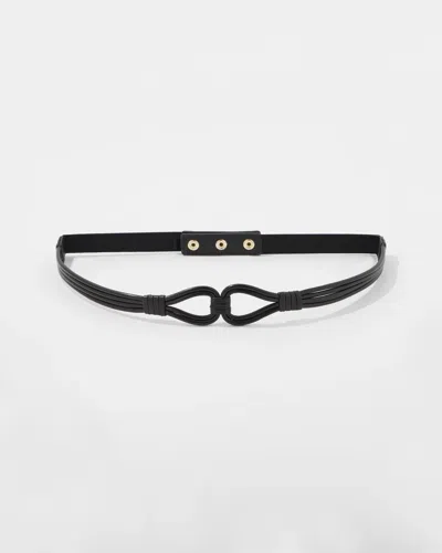 White House Black Market Knotted Skinny Stretch Belt In Black