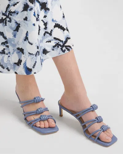 White House Black Market Knotted Strappy Heels In Denim Blue
