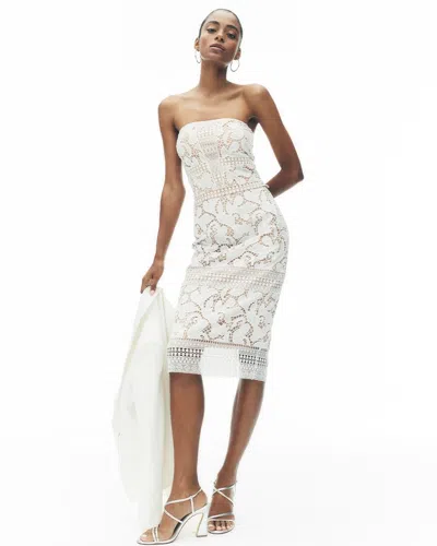 White House Black Market Lace Pencil Skirt In White