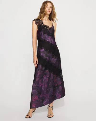 White House Black Market Lace + Satin Slip Dress In Blue