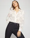 White House Black Market Lace Shirt With Scalloped Hem In Sand