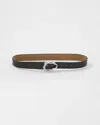 White House Black Market Leather Belt With Silver Sculptural Buckle In Black