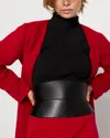 White House Black Market Leather Corset Waist Belt In Black