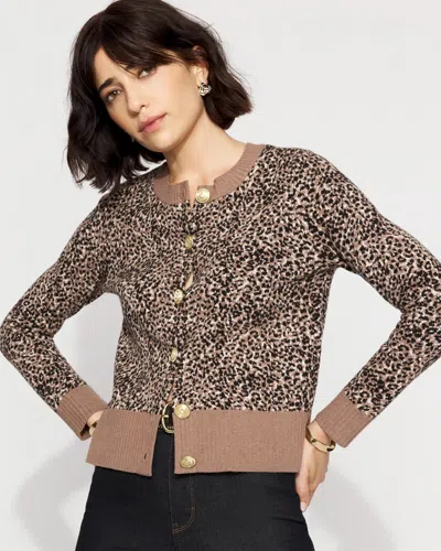 White House Black Market Leopard Cardigan Sweater