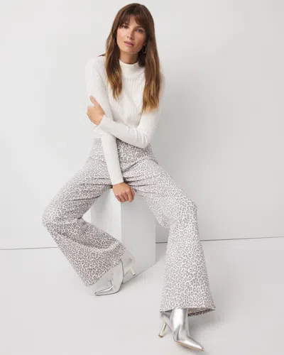 White House Black Market Leopard Extra High-rise Wide Leg Jeans