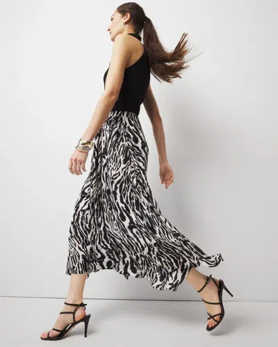 White House Black Market Leopard Midi Skirt In Leopard Drift Ecru