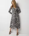 White House Black Market Leopard Twist-front Midi Dress In Leopard Drift Ecru
