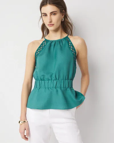 White House Black Market Linen-blend Halter Top