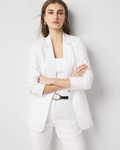 White House Black Market Linen-blend One-button Blazer