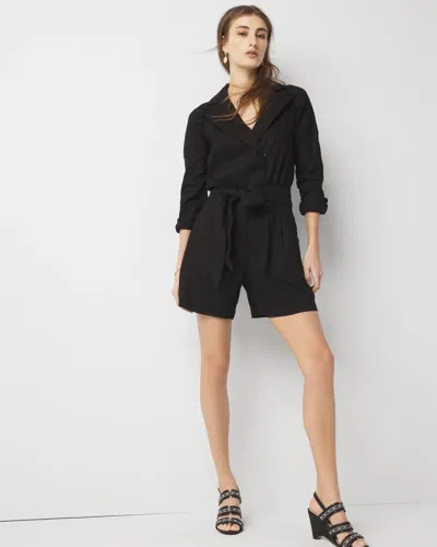 White House Black Market Linen-blend Romper