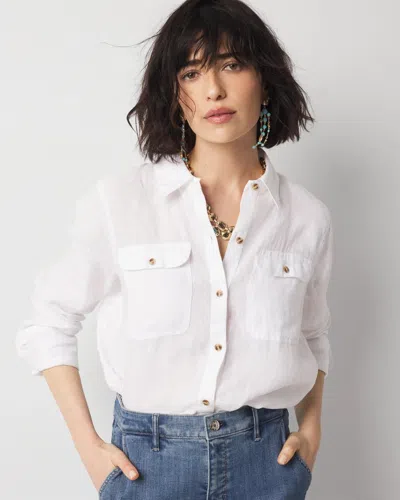 White House Black Market Linen Button-down Shirt