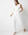 White House Black Market Linen Wide Leg Pants Jumpsuit In White
