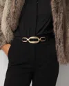 White House Black Market Links Faux Leather Skinny Belt In Brown