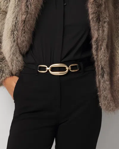 White House Black Market Links Faux Leather Skinny Belt In Brown