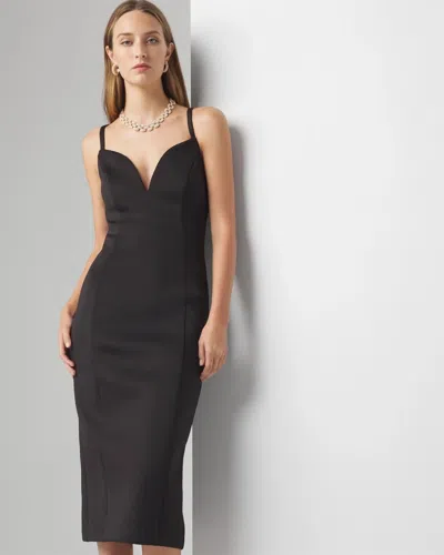 White House Black Market Little Halter Midi Dress In Black