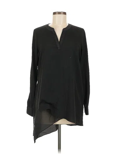 Pre-owned White House Black Market Long Sleeve Blouse In Black