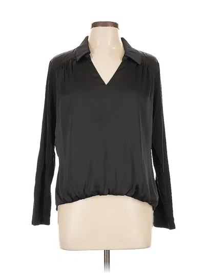 Pre-owned White House Black Market Long Sleeve Blouse In Black