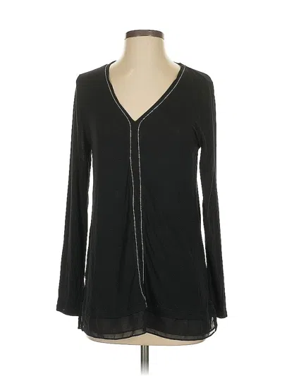 Pre-owned White House Black Market Long Sleeve Blouse In Black