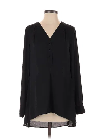 Pre-owned White House Black Market Long Sleeve Blouse In Black