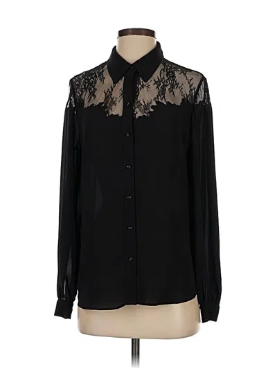 Pre-owned White House Black Market Long Sleeve Blouse In Black