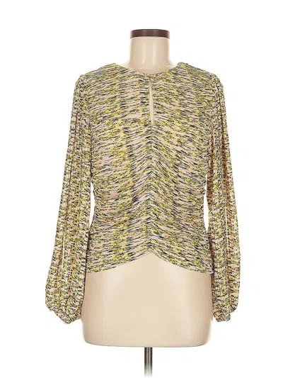 White House Black Market Long Sleeve Blouse In Brown