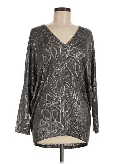 White House Black Market Long Sleeve Blouse In Gray