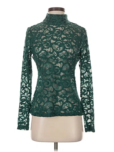 White House Black Market Long Sleeve Blouse In Green